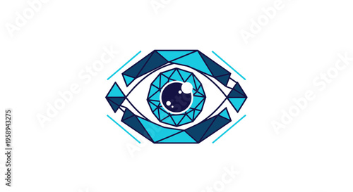 Abstract Geometric Eye Symbol Digital Art Innovation Visionary Design