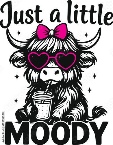 Just a little moody SVG, Highland cow SVG