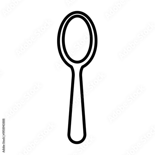 Simple Black Outline of a Spoon for Kitchen and Cooking Related Uses