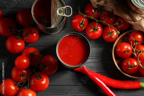 Tin cans of tasty tomato pa...