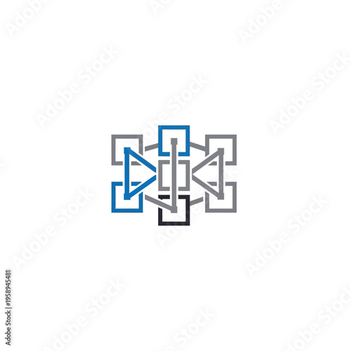 Abstract Geometric Network Structure Concept Illustration Clean Design