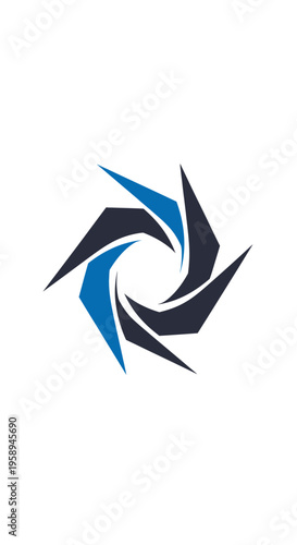Abstract Geometric Vortex Logo Design Symbolizing Innovation And Motion