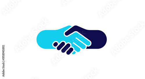 Abstract Handshake Logo Design Representing Partnership And Agreement