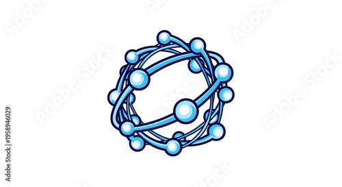 Abstract Molecular Structure In Blue Hues Representing Science