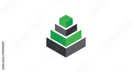 Abstract Geometric Steps Representing Growth And Progress