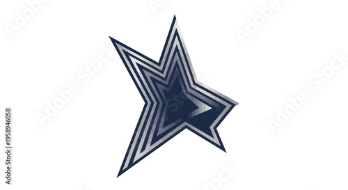 Abstract Geometric Starburst Vector Art With Metallic Sheen