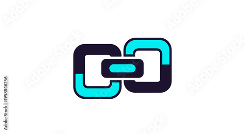 Abstract Interconnected Shapes Forming Link Symbol