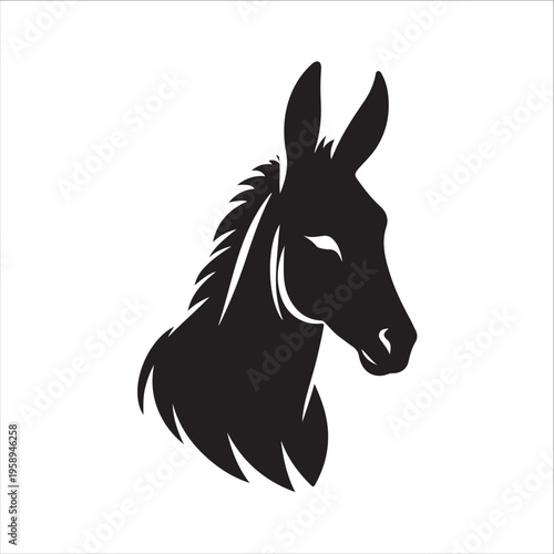  donkey vector silhouette clip art logo design concept illustration idea