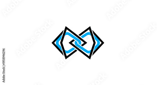 Abstract Interlocking Geometric Shapes Logo Design Modern