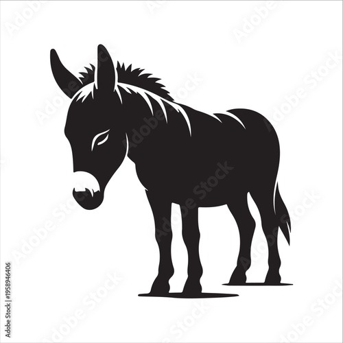  donkey vector silhouette clip art logo design concept illustration idea