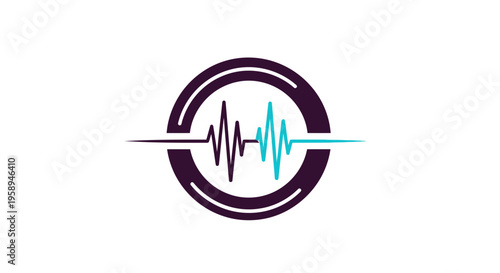 Abstract Pulse Waveform Inside Circular Frame