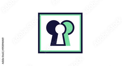 Abstract Keyhole Symbol Design With Duo Tone Colors