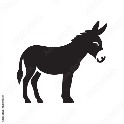  donkey vector silhouette clip art logo design concept illustration idea