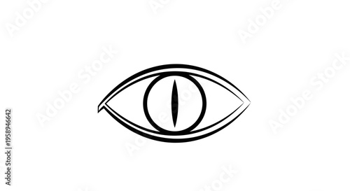 Abstract Serpent Eye Symbol Minimalist Design
