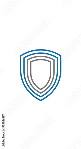 Abstract Shield Icon Represents Security And Protection Modern Minimalist Design