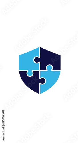 Abstract Shield Puzzle Concept Representing Security Solutions And Strategic Integration