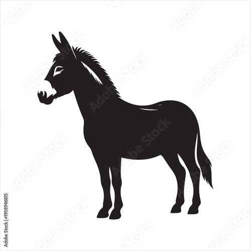  donkey vector silhouette clip art logo design concept illustration idea