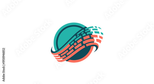 Abstract Sphere With Brick Pattern Security Concept Logo
