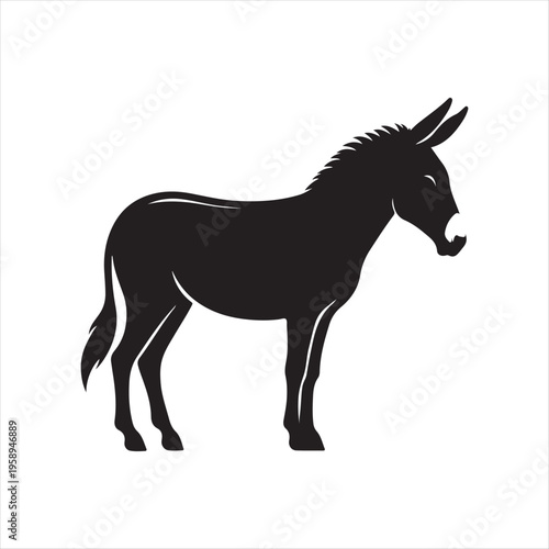  donkey vector silhouette clip art logo design concept illustration idea