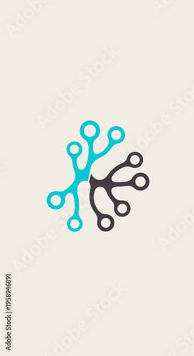 Abstract Organic Network Structure Symbol Abstracted Biology Element