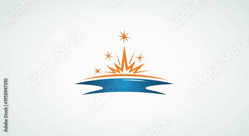 Abstract Sunrise Sparkle Logo Design Modern