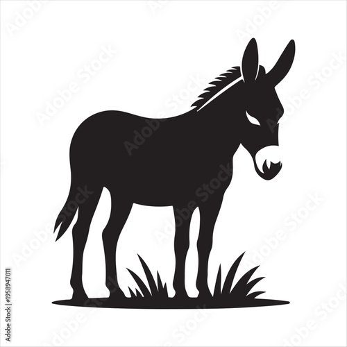  donkey vector silhouette clip art logo design concept illustration idea