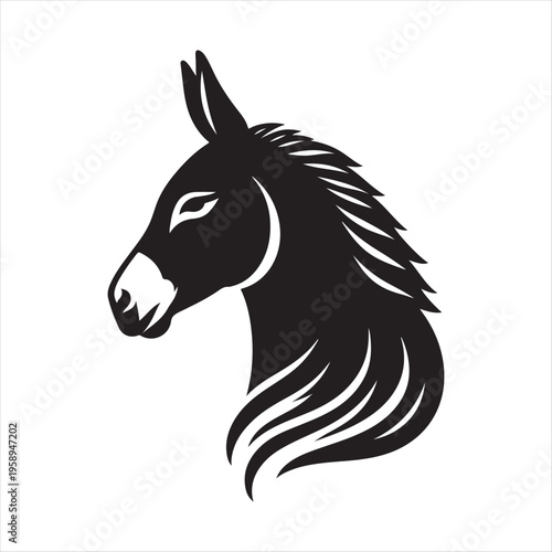  donkey vector silhouette clip art logo design concept illustration idea
