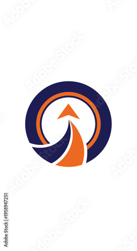 Free Download Abstract Upward Arrow Logo Symbolizing Growth And Progress In Circle - GFXLoad