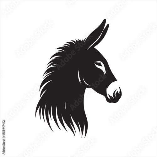  donkey vector silhouette clip art logo design concept illustration idea