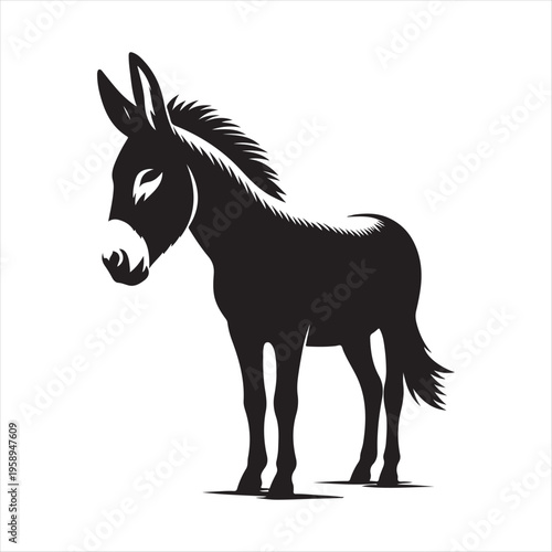  donkey vector silhouette clip art logo design concept illustration idea