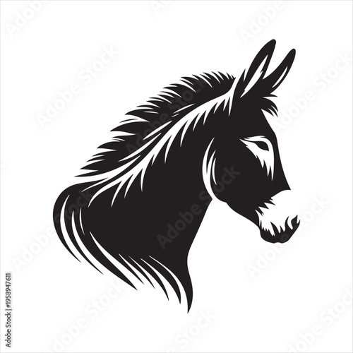  donkey vector silhouette clip art logo design concept illustration idea