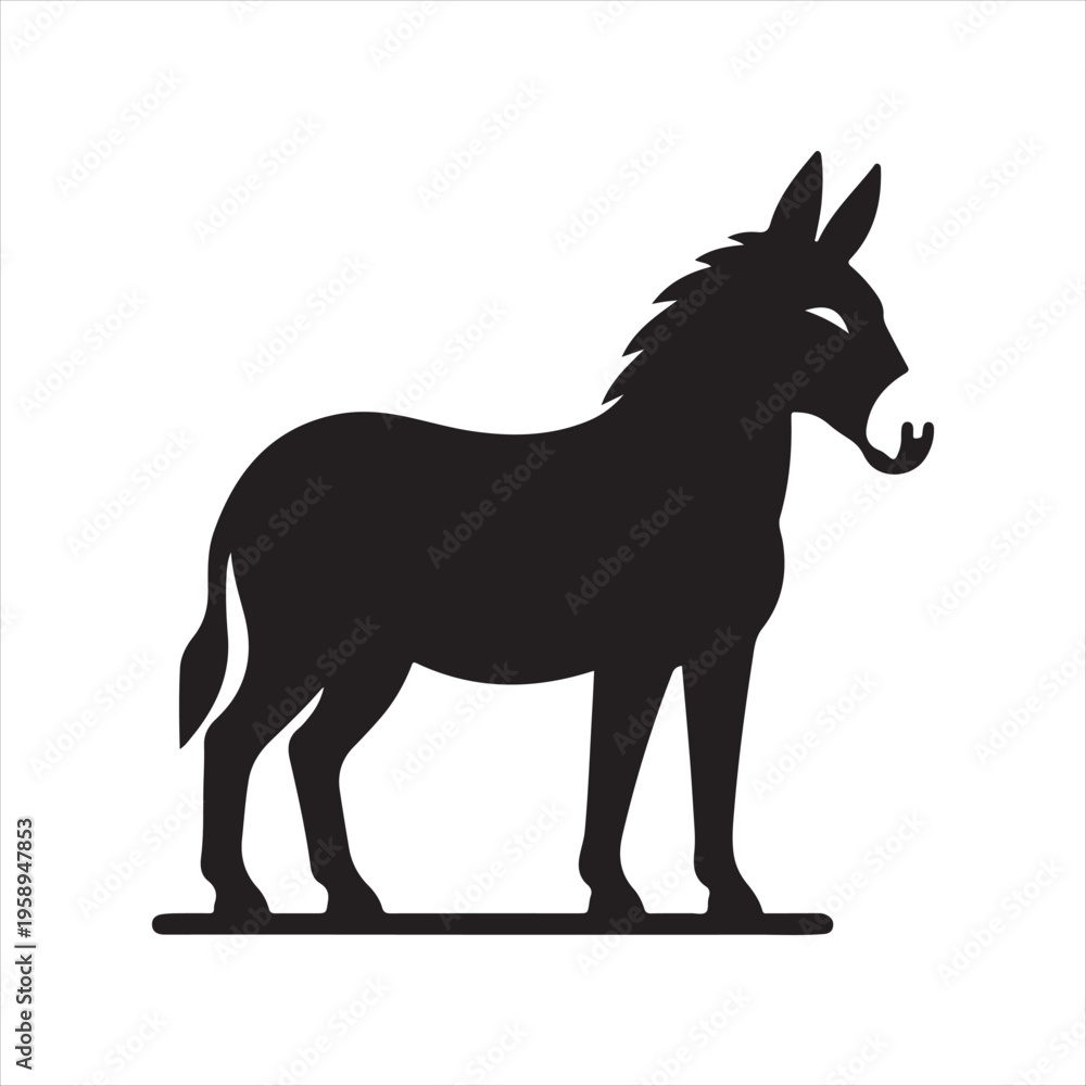 Fototapeta premium donkey vector silhouette clip art logo design concept illustration idea