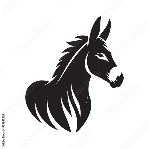  donkey vector silhouette clip art logo design concept illustration idea