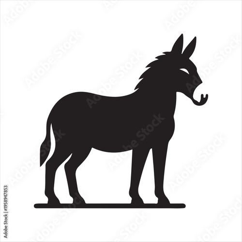  donkey vector silhouette clip art logo design concept illustration idea