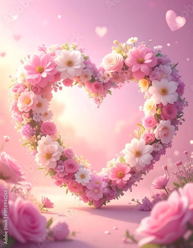Floral Heart - A Romantic Valentines Day Expression of Love.