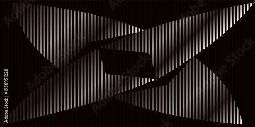 Black background. Gradient. Silver square. Abstract white lines and beautiful waves on a transparent background. Vector illustration. Laser beam.