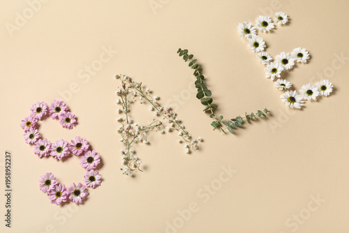 Word SALE made of beautiful...