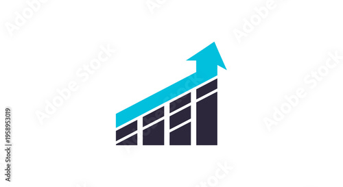 Ascending Bar Chart Arrow Graphic For Business Growth
