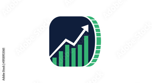 Ascending Financial Growth Bar Chart Icon Symbolizing Prosperity