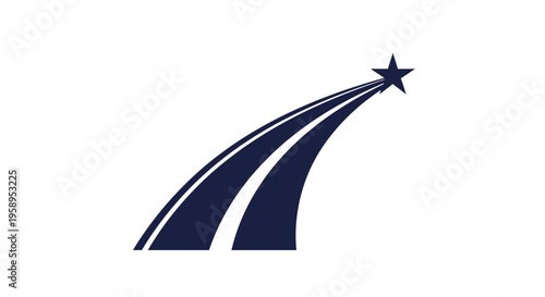 Ascending Star Path Graphic Design Represents Success And Progress