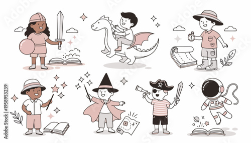 Children dressed as fantasy characters playing.