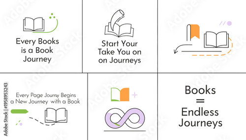 Book Icon with Endless Journeys Concept.