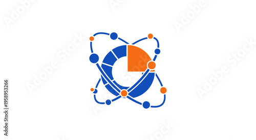 Atomic Orbit Symbol Represents Scientific Discovery And Research