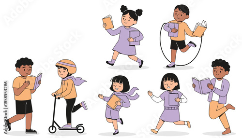 Children playing outside in summer.