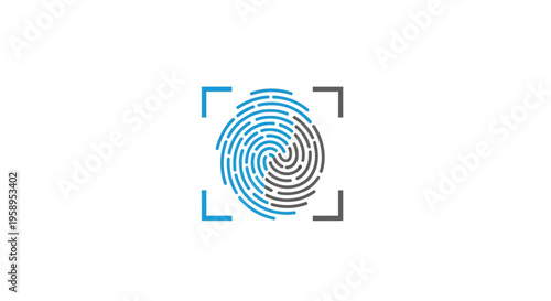 Biometric Fingerprint Scan Technology Security Identification Symbol