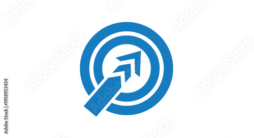 Blue Arrow Accelerating Towards Target Symbol