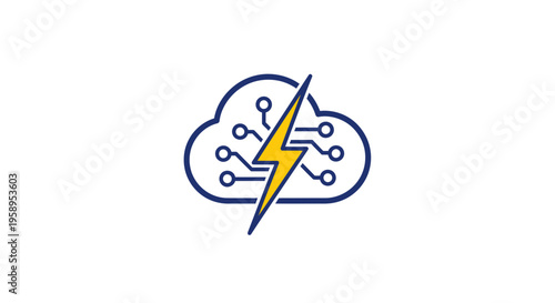 Cloud Computing Power Icon Representing Speed Technology Innovation