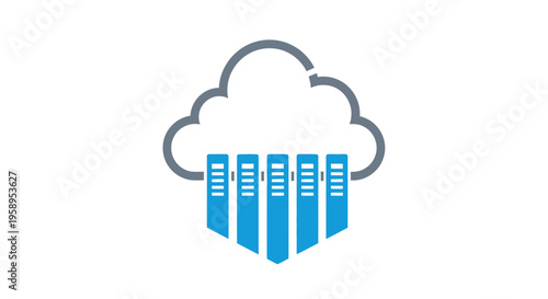 Cloud Computing Servers Digital Data Storage Technology Icon
