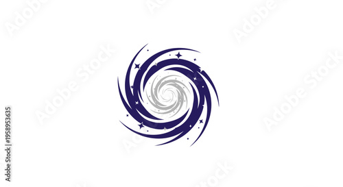 Cosmic Swirl Nebula With Twinkling Stars