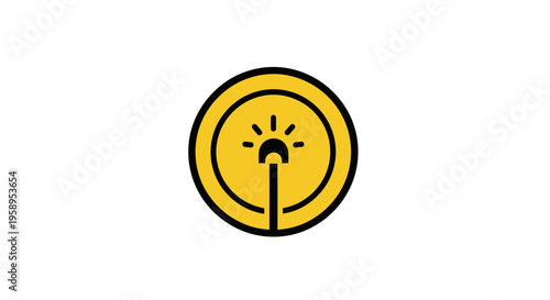 Bright Idea Bulb Icon Represents Innovation And Insight